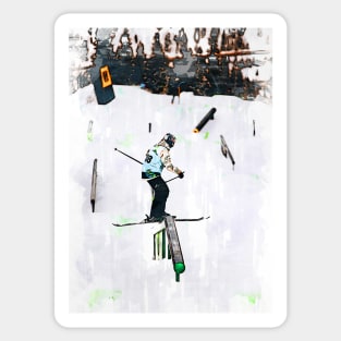 Skiing Freestyle Abstract. For ski lovers. Sticker